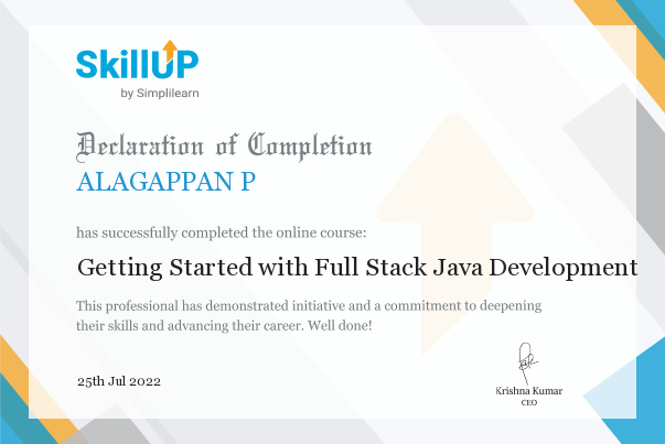 Full Stack Java Development - Simplilearn, 2022