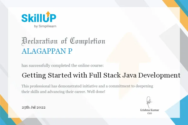 Full Stack Java Development - Simplilearn, 2022