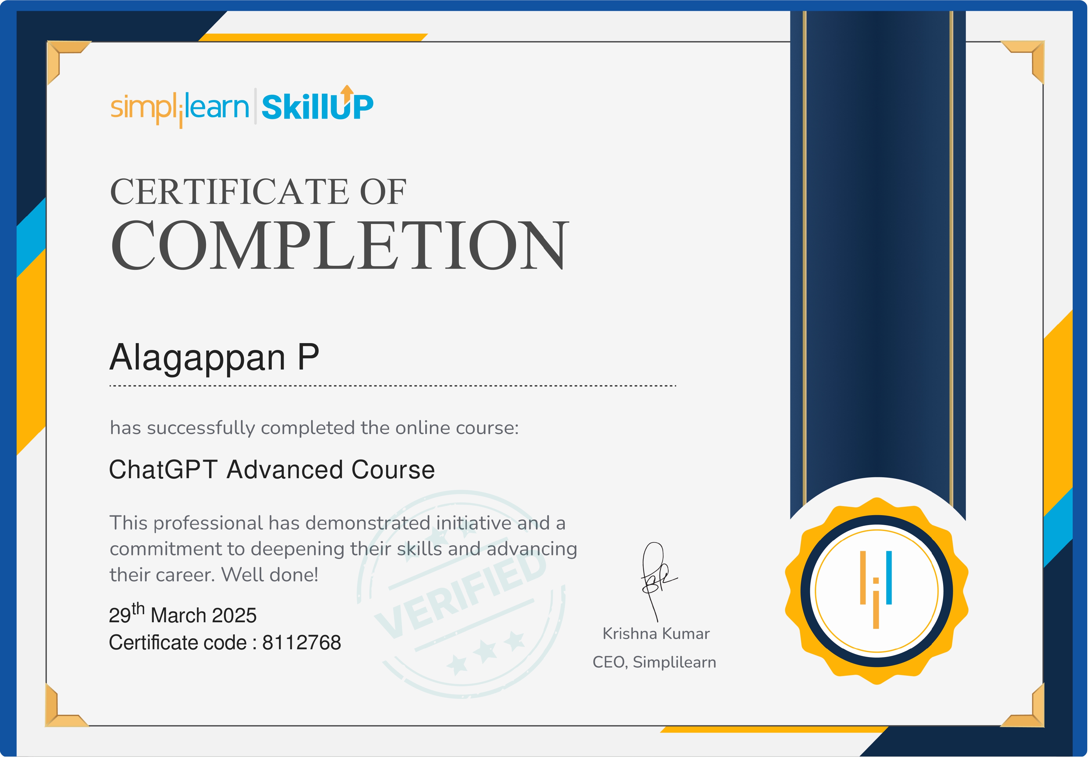 ChatGPT Advanced Course - Simplilearn, 2025