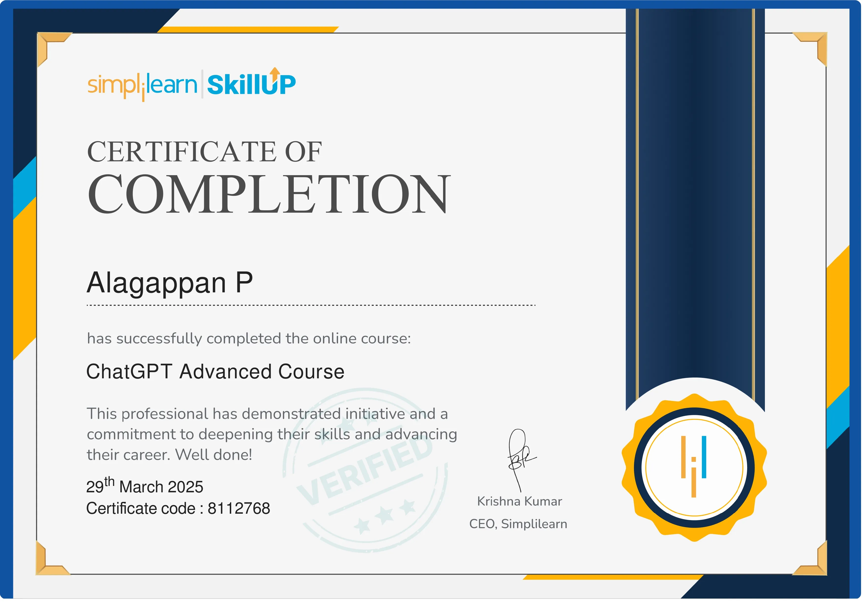 ChatGPT Advanced Course - Simplilearn, 2025